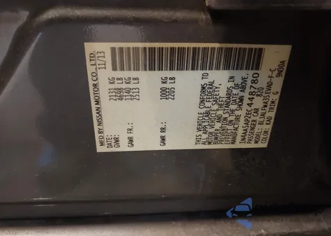 2014 Nissan Maxima S/Sv from USA, damaged, VIN 1N4AA5AP2EC448780
